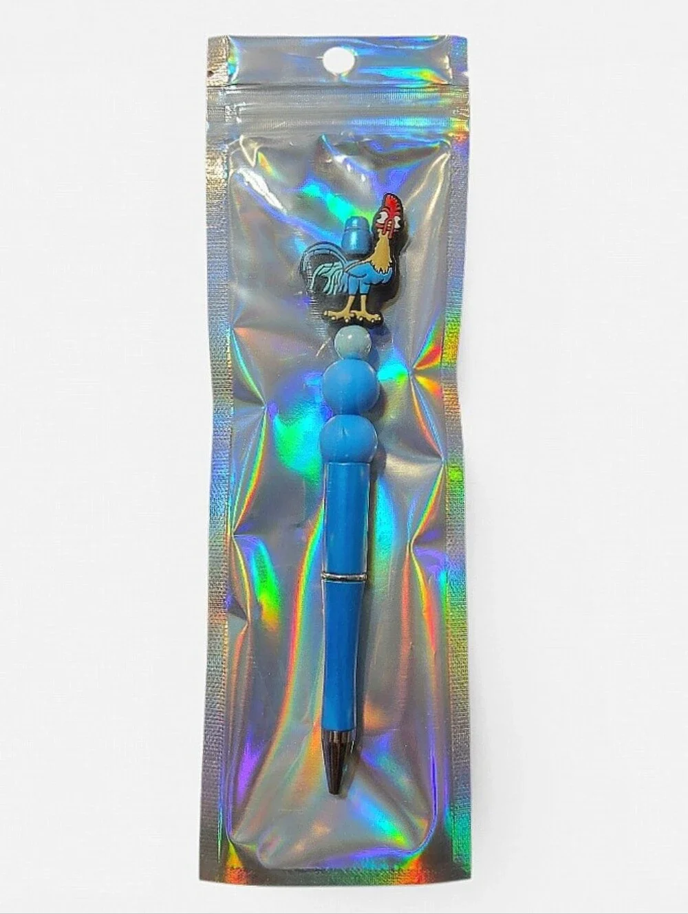 Moana Disney Hei Hei Rooster Beaded Ballpoint Twist Pen Blue Topper